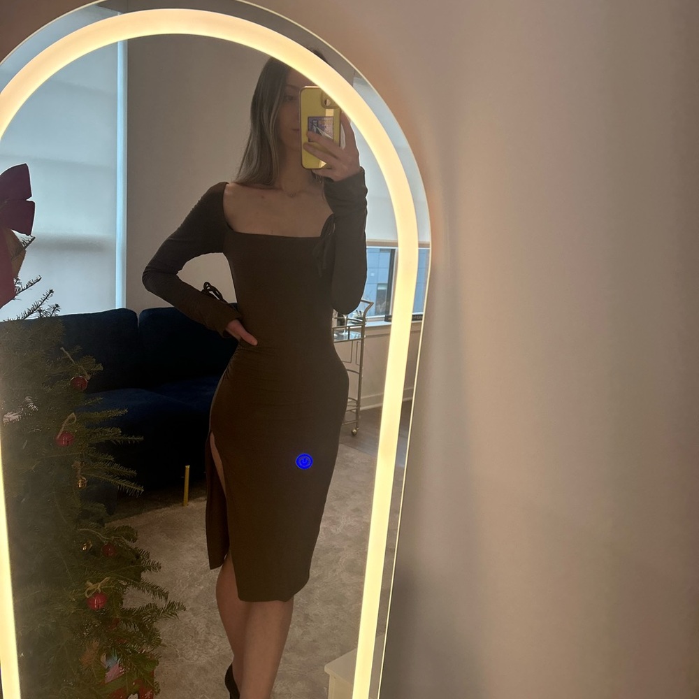 Princess Polly Brown Slit Dress - Size s